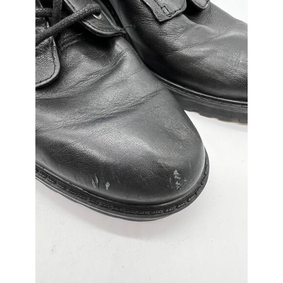 Zodiac Gemma Leather Block Heel Combat Lace-up Zip Boots Black Women's 8.5M - Picture 4 of 11